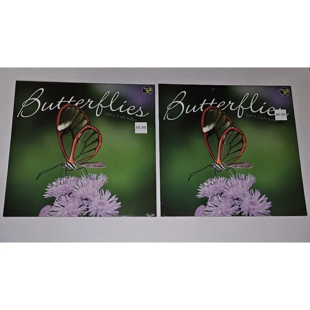 7 Dups 2014 Butterflies Calendar Lot 12x12 Prop (dates line up with 2025) SEALED